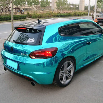 Mirror Effect Slidable Tiffany Blue Chrome Wrap Film 140gsm For Vehicles