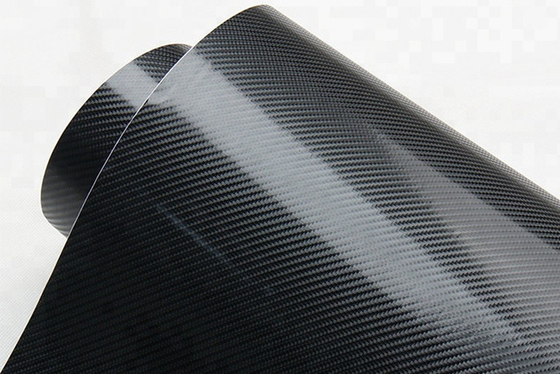 Gloss 4D Black Carbon Fiber Vinyl Wrap Film Air Release Slidable