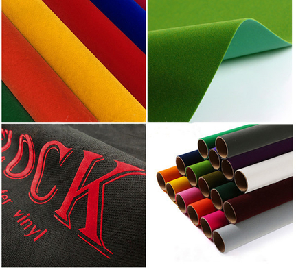 Stretchable Vinyl Flock Heat Transfer Film Roll 230 Micron For T-Shirt And Textile